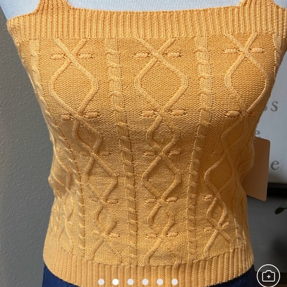 Chic Orange Cable Knit Sweater / tank set - Picture 10 of 11